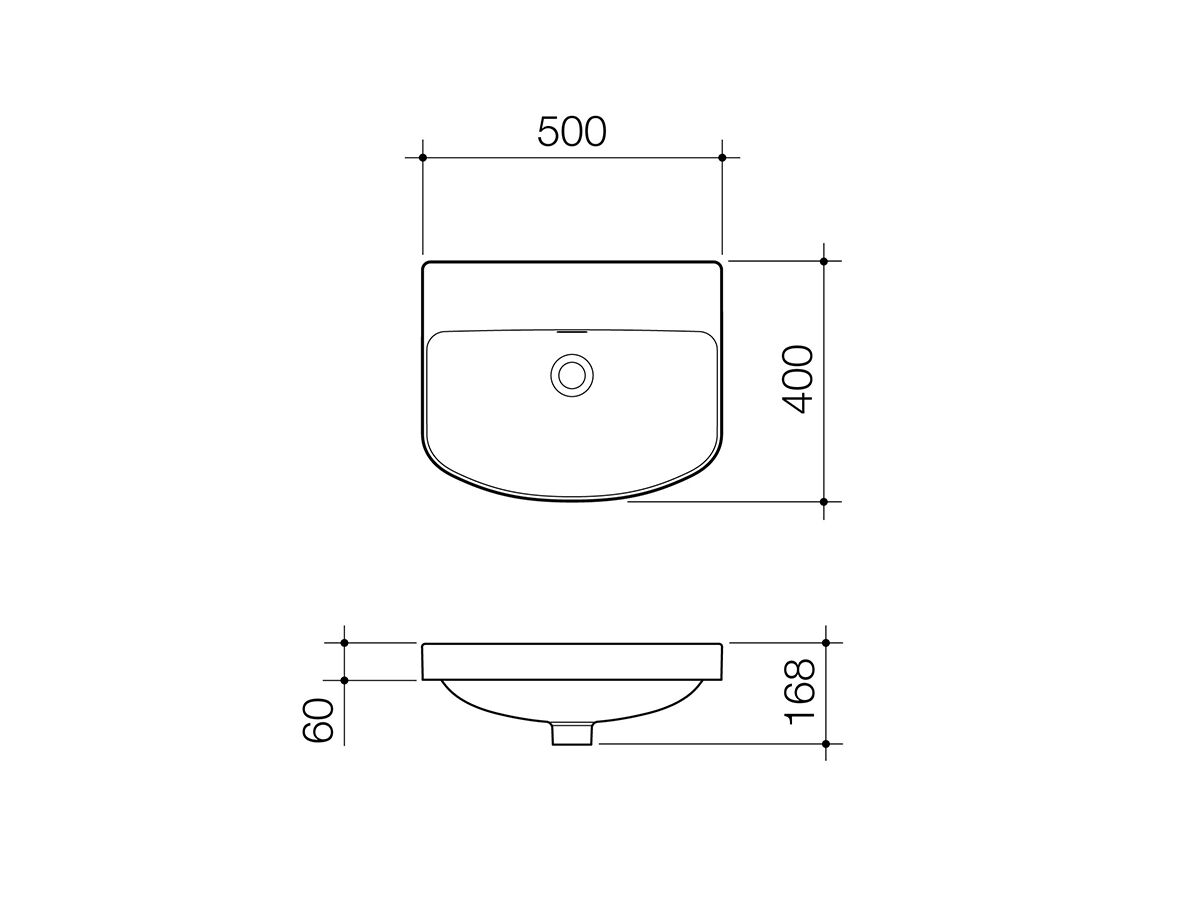 Reece Caroma Forma Inset Vanity Basin No Taphole With Overflow
