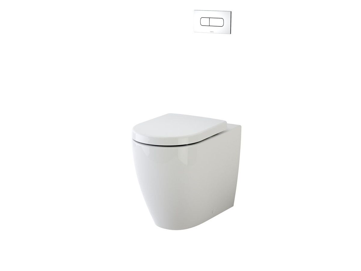 reece Caroma Forma Invisi Over Height Back to Wall Rimless Pan Toilet Suite with Inwall Dual Flush Cistern Button and Soft Close Quick Release Seat White (4 Star)