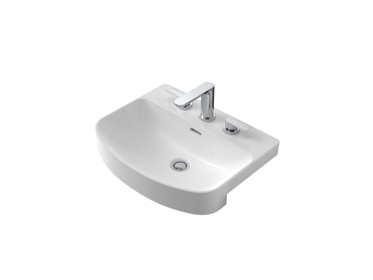 reece Caroma Forma Semi Recessed Basin 3 Taphole with Overflow reece Caroma Forma Semi Recessed Basin 3 Taphole with Overflow
