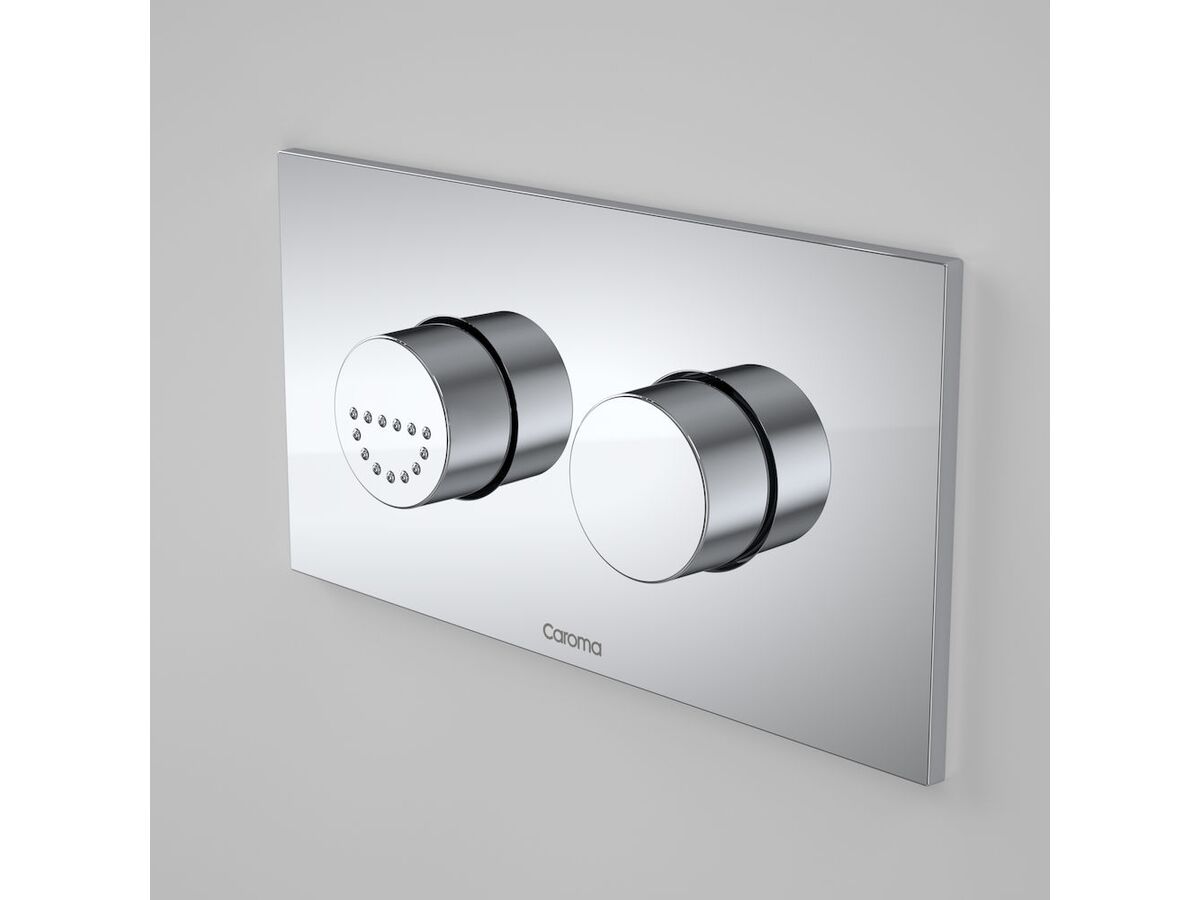 reece Caroma Invisi II Care Round Dual Flush Button/Plate Chrome