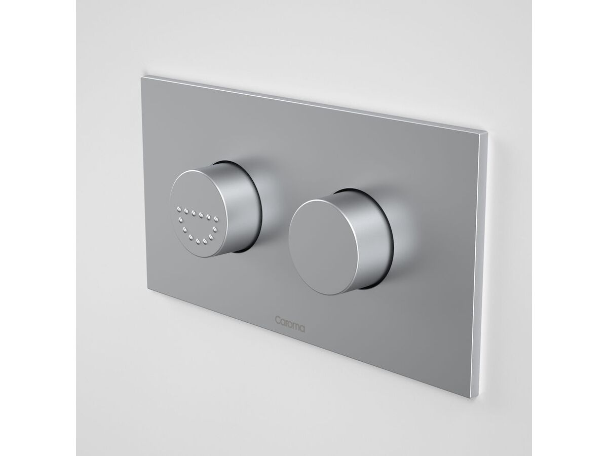 reece Caroma Invisi II Care Round Dual Flush Button/Plate Satin Chrome reece Caroma Invisi II Care Round Dual Flush Button/Plate Satin Chrome