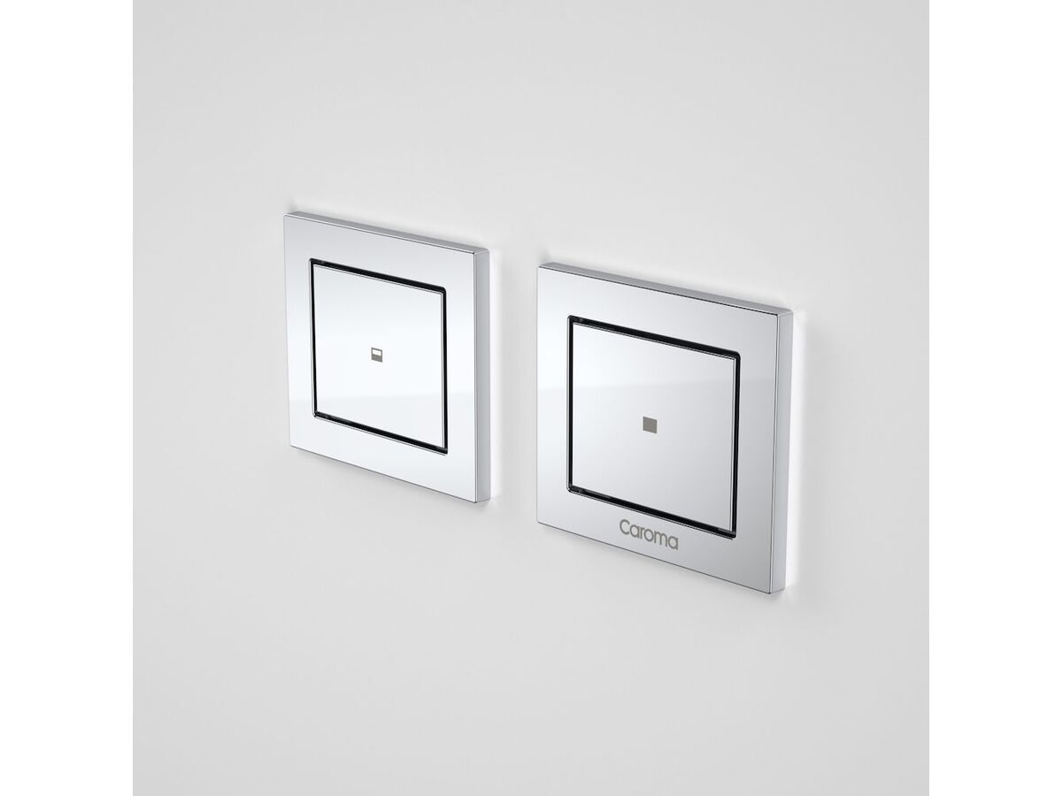 reece Caroma Invisi II Dual Flush Rectangle Custom Button Chrome