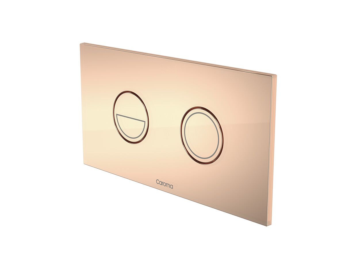 Reece Caroma Invisi II Round Dual Flush Metal Plate & Buttons Copper