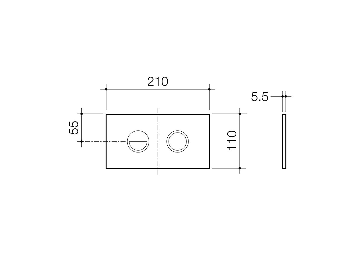 Reece Caroma Invisi II Round Dual Flush Metal Plate & Buttons Copper