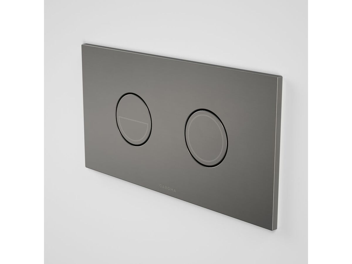 reece Caroma Invisi II Round Dual Flush Plate & Buttons Gunmetal