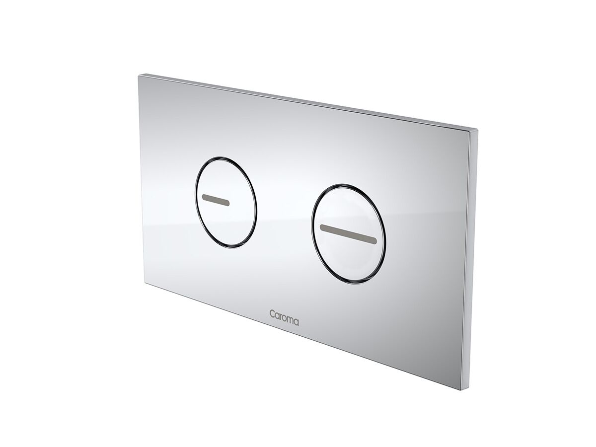 reece Caroma Invisi Series II Round Dual Flush Plate & Buttons Neutrals (Plastic) Chrome