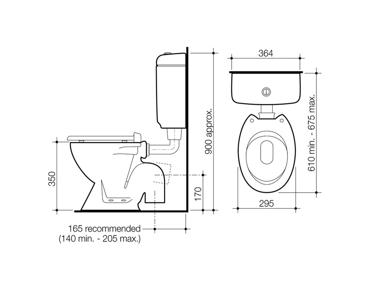 Reece Caroma Junior 200 Toilet Suite S Trap White (4 Star)