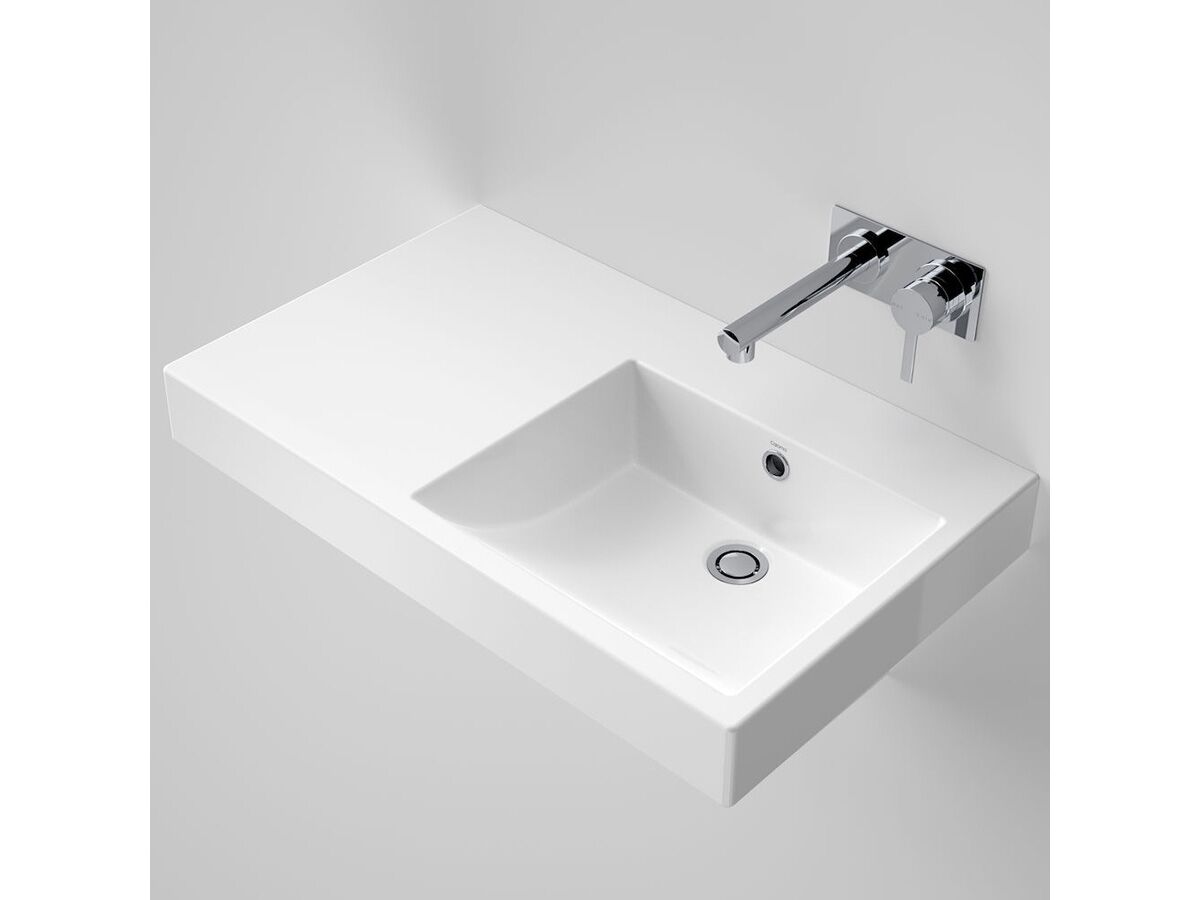 reece Caroma Liano Nexu 750 Wall Basin LHS O/F No Taphole White