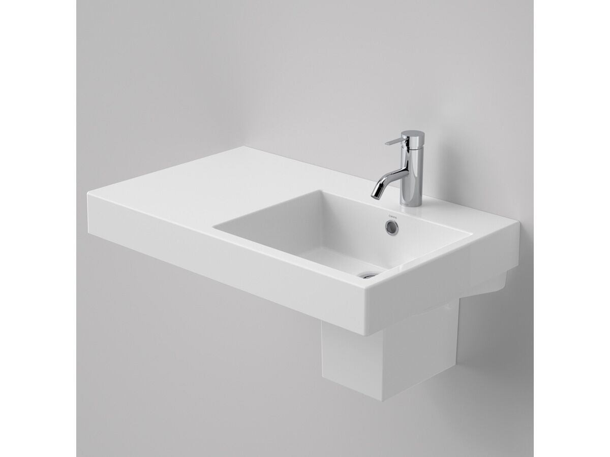 reece Caroma Liano Nexus 750 Wall Basin LHS O/F 1 Taphole White