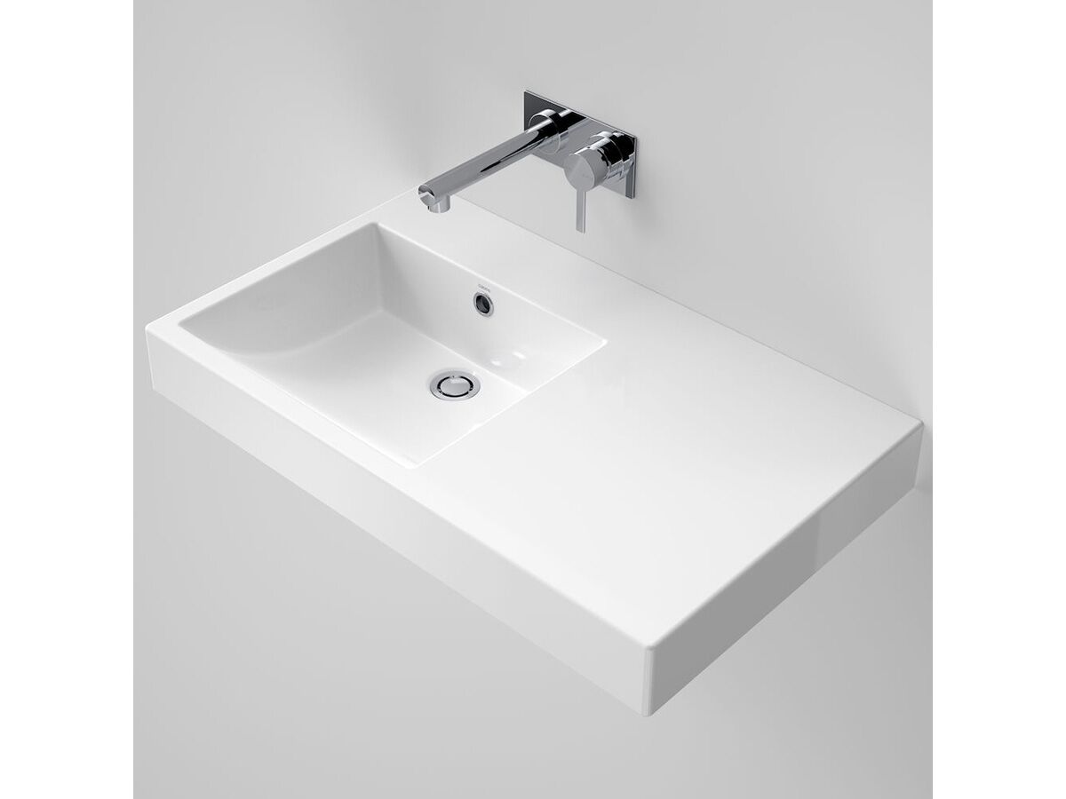 reece Caroma Liano Nexus 750 Wall Basin RHS O/F No Taphole White
