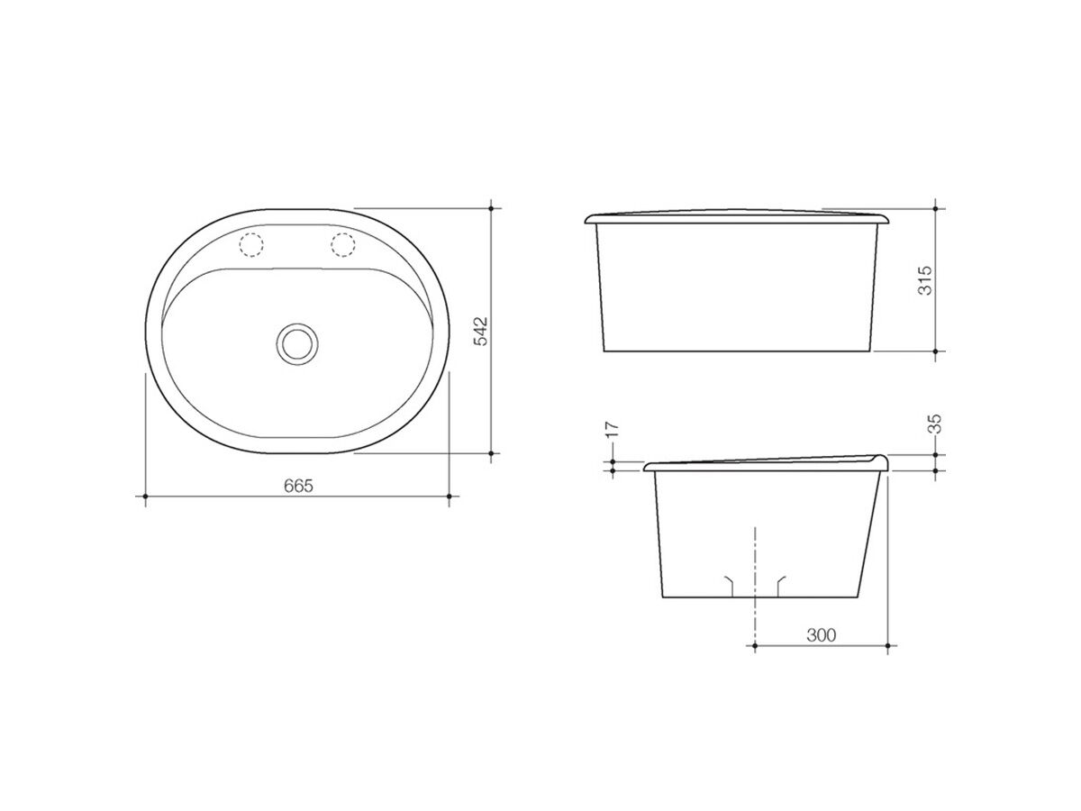 Reece Caroma Metro 35 Litre Utility Laundry Basin No Taphole White