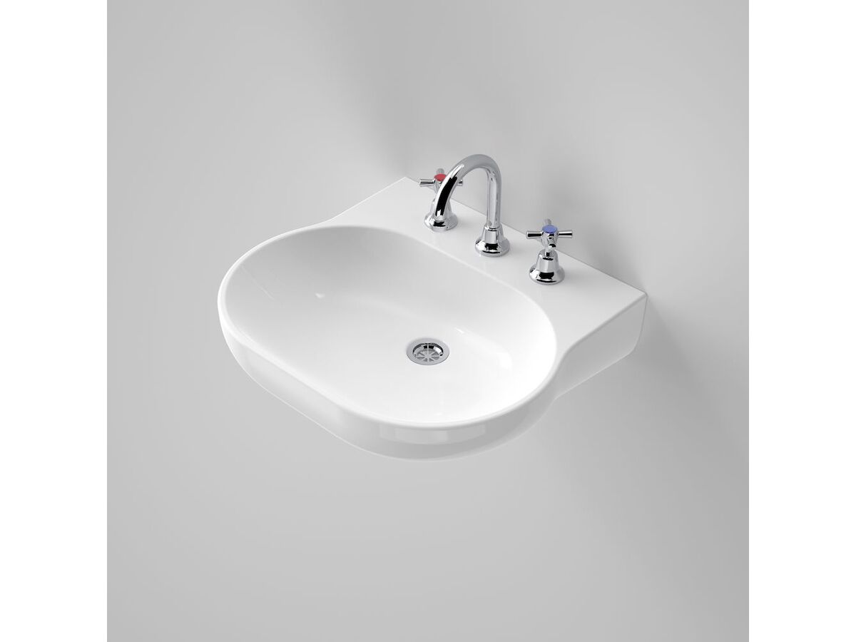 reece Caroma Opal Wall Basin without Overflow 3 Taphole 510mm White reece Caroma Opal Wall Basin without Overflow 3 Taphole 510mm White