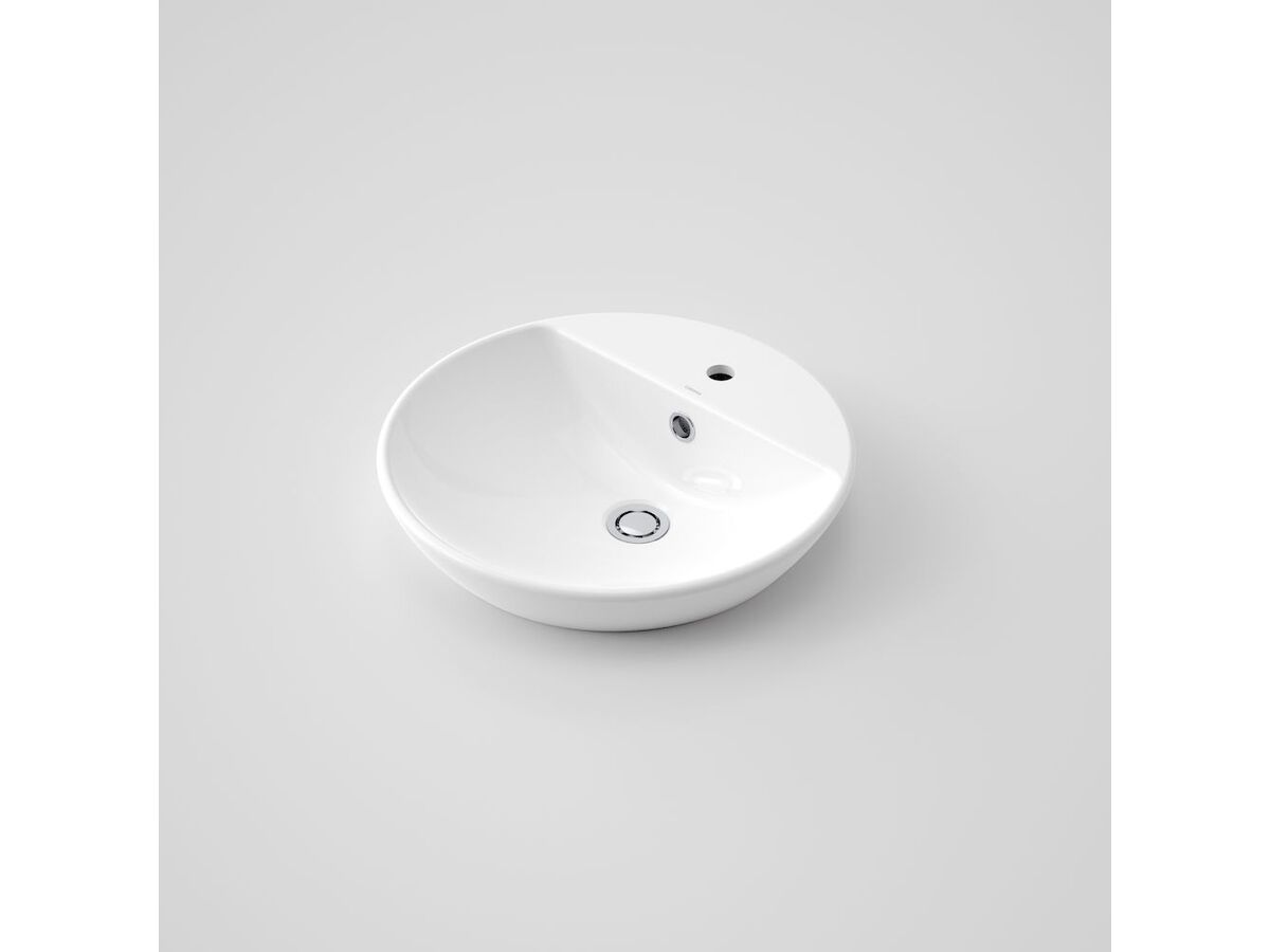 reece Caroma Orbis Inset Basin with Overflow 1 Taphole White