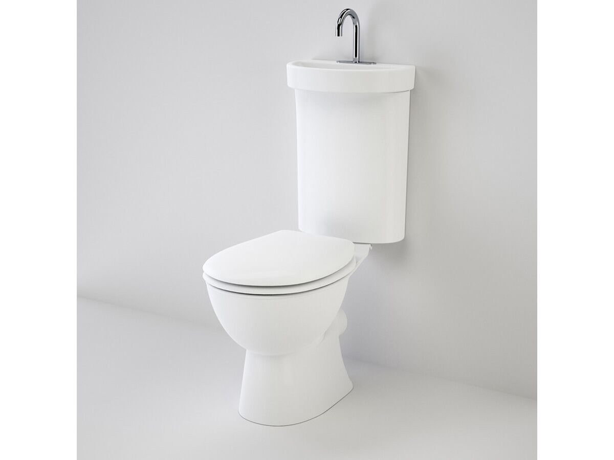 reece Caroma Profile 5 Deluxe P trap Bottom Inlet Toilet Suite with ted Hand Basin Soft Close Seat White (5 Star) reece Caroma Profile 5 Deluxe P trap Bottom Inlet Toilet Suite with ted Hand Basin Soft Close Seat White (5 Star)