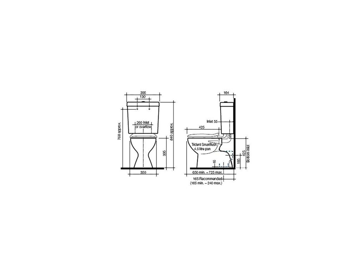 Reece Caroma Profile Connector Right Hand Cistern White (4 Star)