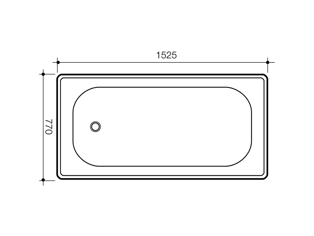 Reece Caroma Stirling Pressed Steel Bath 1525mm White