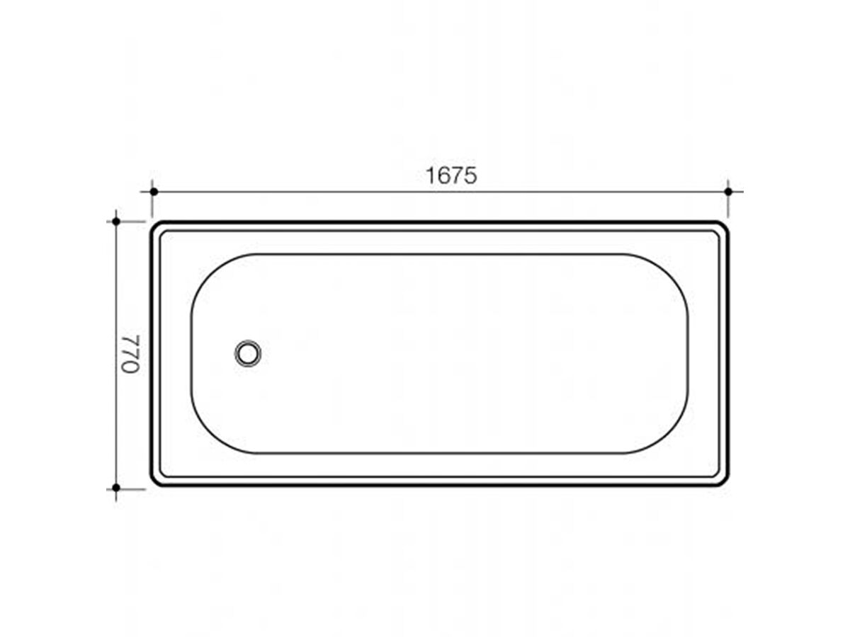 Reece Caroma Stirling Pressed Steel Bath 1675mm White