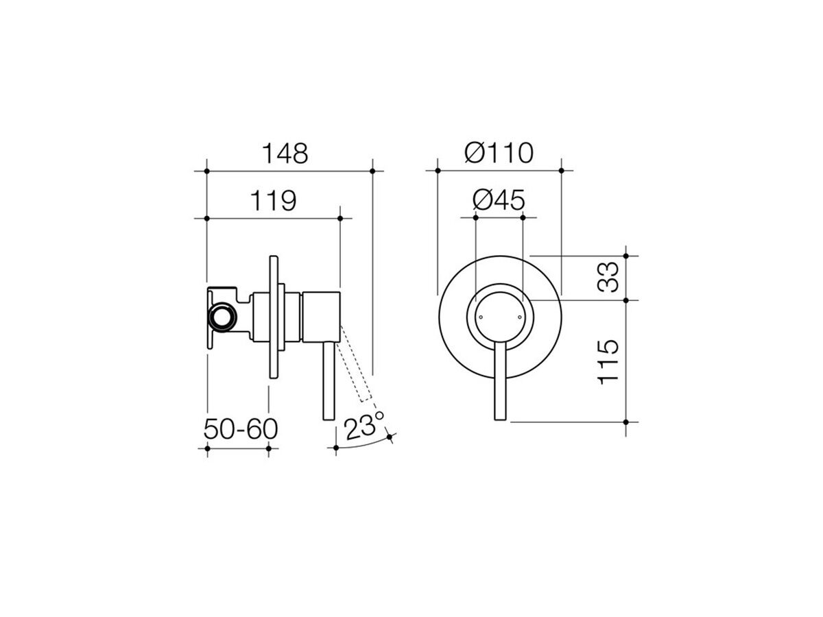 Reece Caroma Titan Pin Bath Shower Mixer Tap Stainless Steel