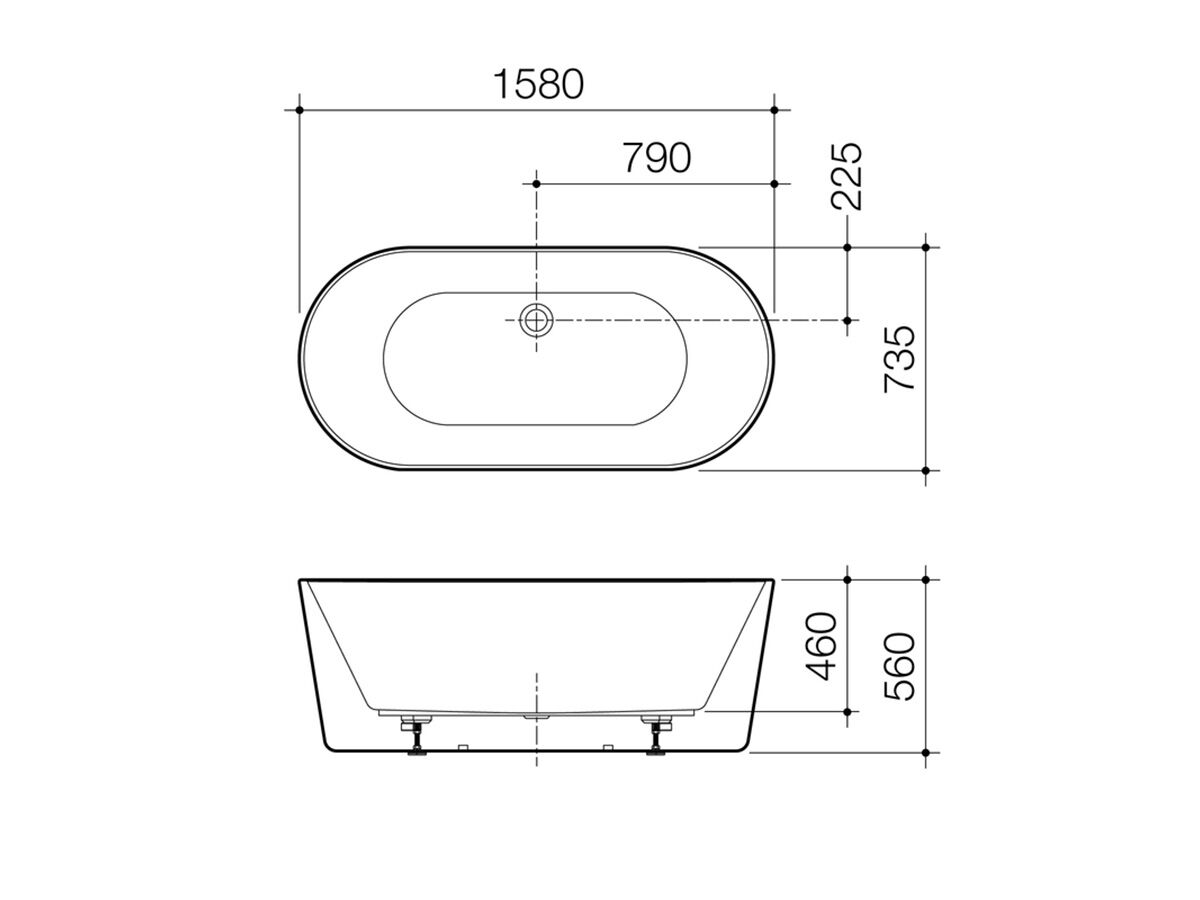 Reece Caroma Urbane II 1600mm Freestanding Bath White
