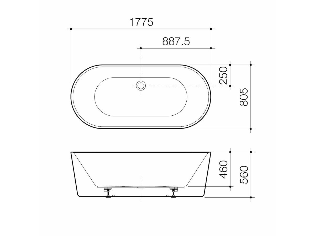 Reece Caroma Urbane II 1780mm Freestanding Bath White