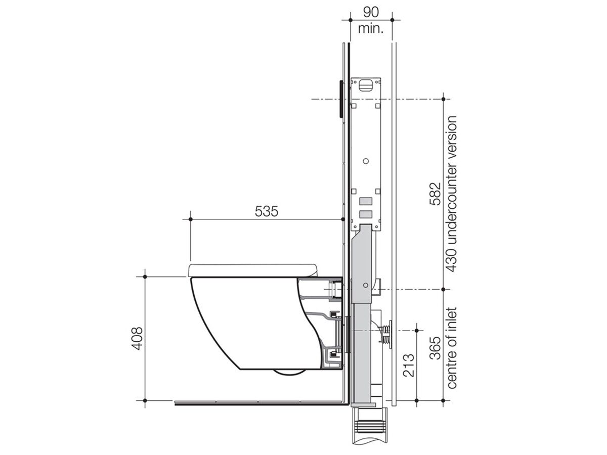 Reece Caroma Urbane Invisi Wall Hung Toilet Suite With Arc Soft Close Seat White (4 Star)