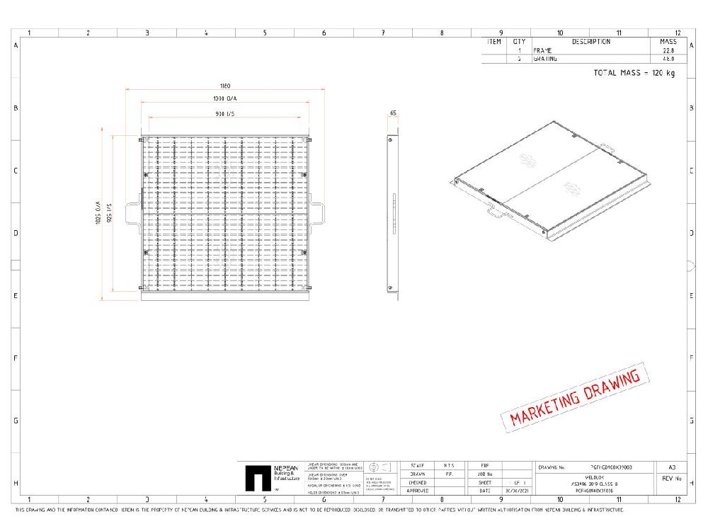 Reece Class B Grate And Frame Heelguard 900mm X 900mm