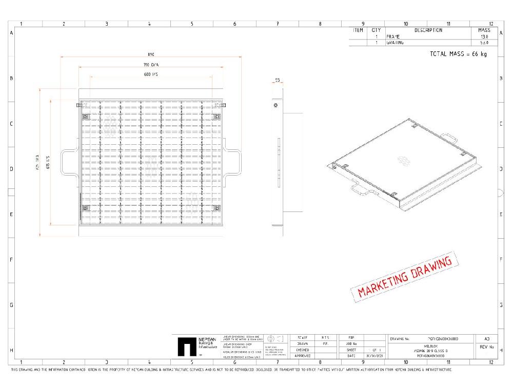 Reece Class D Grate And Frame Heelguard 600mm X 600mm