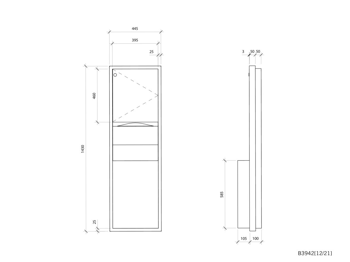 Reece Classic Paper Towel & Waste Semi Recessed B3942