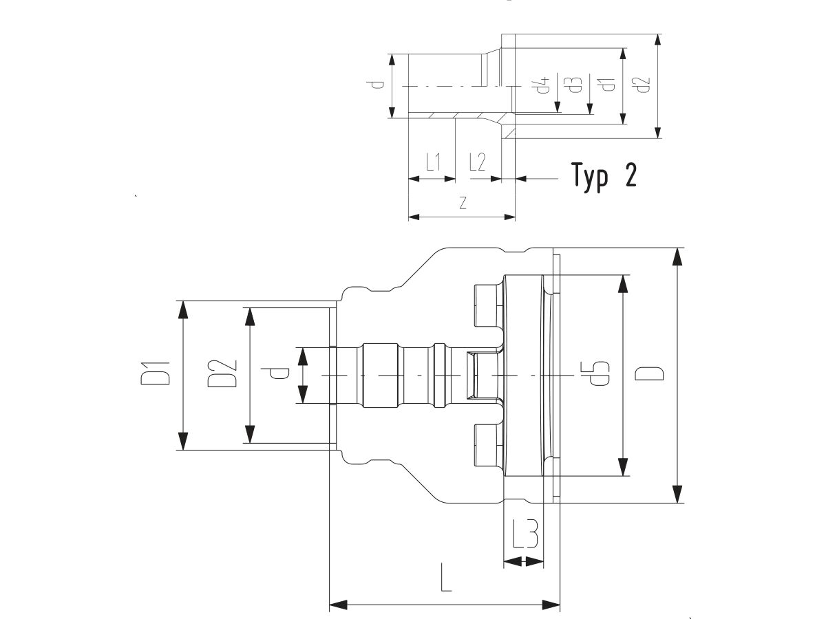 Reece Cool-Fit 2.0/4.0 Insulated Long Spigot Stub Flange Adaptor DN150/ 160mm