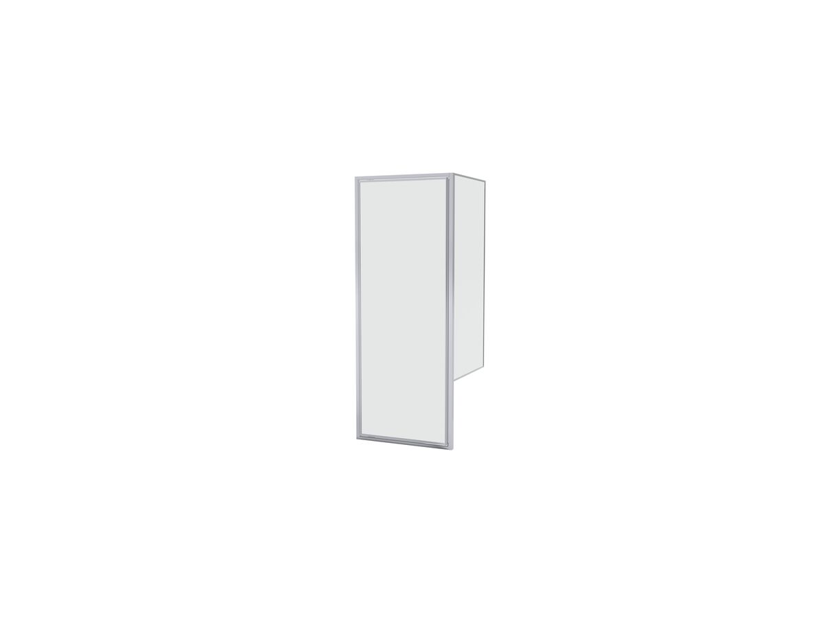 reece Creative Glass Framed Front & Half Return 1950 x Front 1200-1400 x Return 800-1000 Shower Screen Polished Silver Frame with pivot door