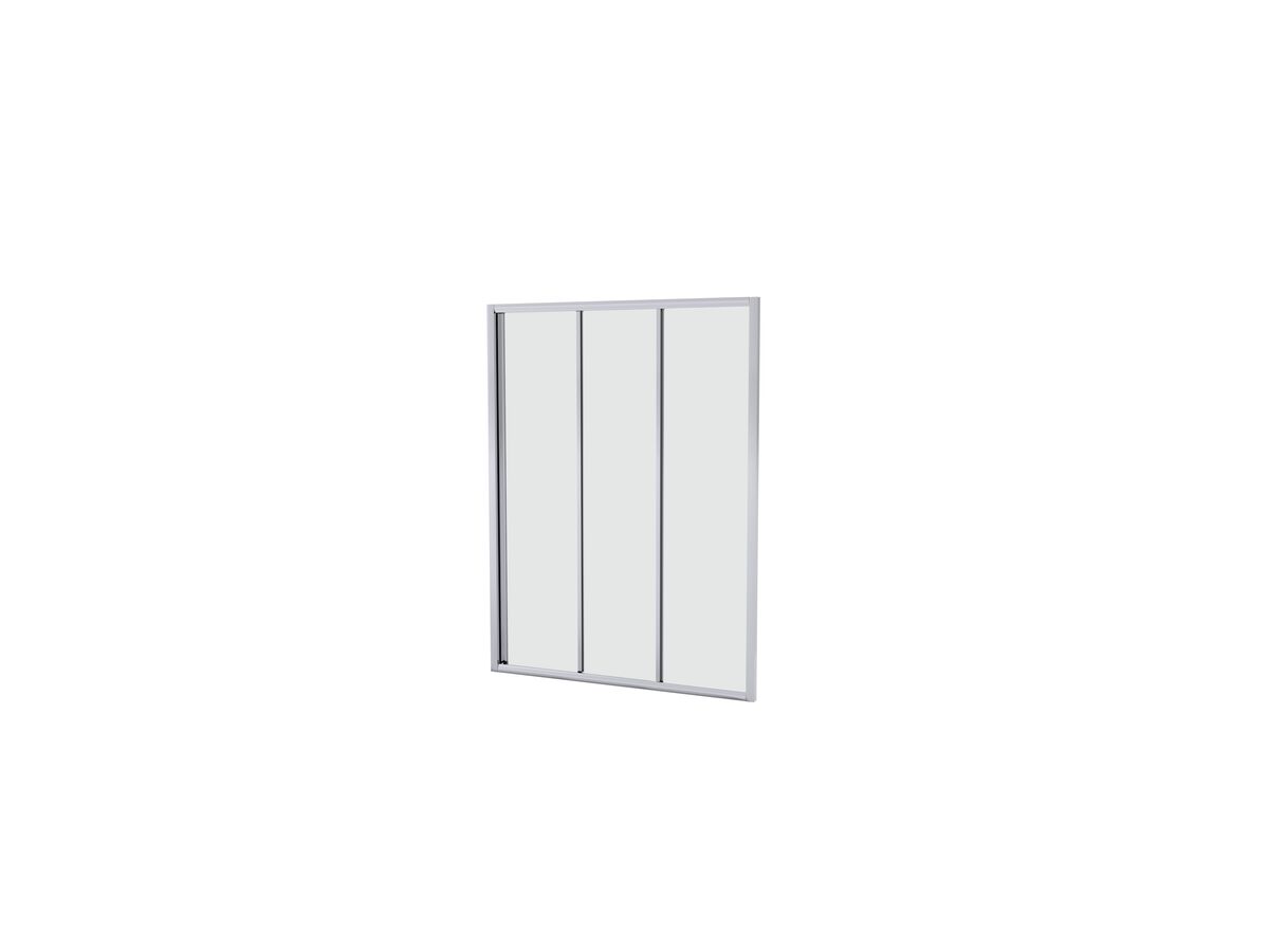 reece Creative Glass Framed Front Only 1950 x Front 1200-1400 Shower Screen Polished Silver Frame with sliding door