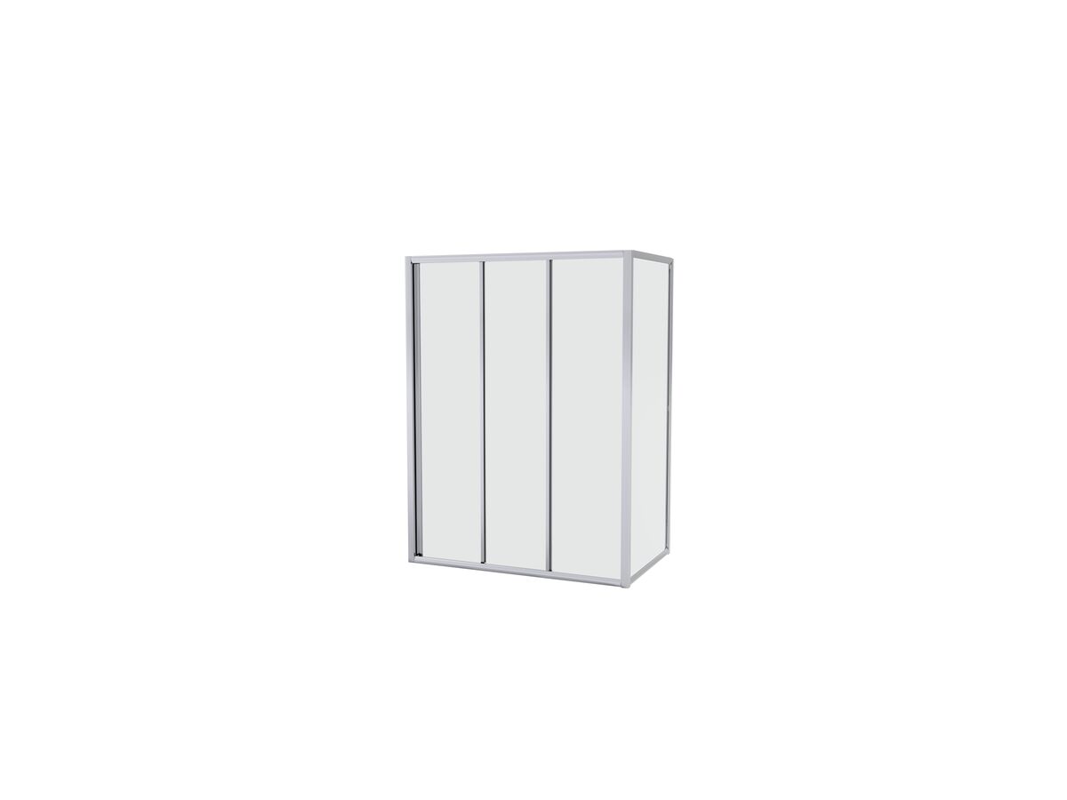 reece Creative Glass Framed Front & Return 1950 x Front 1000-1200 x Return 800-1000 Shower Screen Polished Silver Frame with sliding door