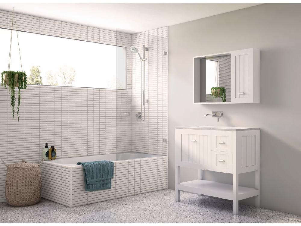 Reece Creative Glass Frameless Fixed Bath Panel 1600 X Front 600-800 Panel Polished Chrome Hardware