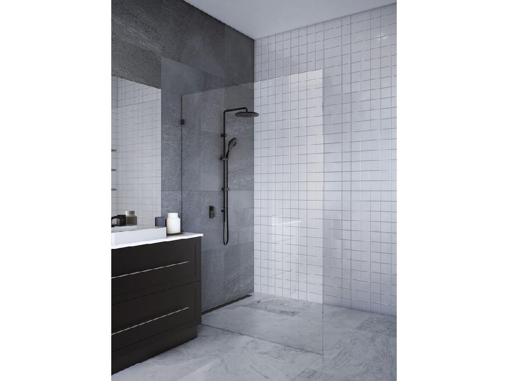 Reece Creative Glass Frameless Fixed Panel 2100 X Front 1001-1300 Panel Polished Chrome Hardware