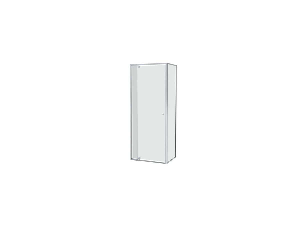 reece Creative Glass Semi-Framed Front & Return 1950 x Front 820-900 x Return 850-870 Shower Screen Polished Silver Frame with pivot door