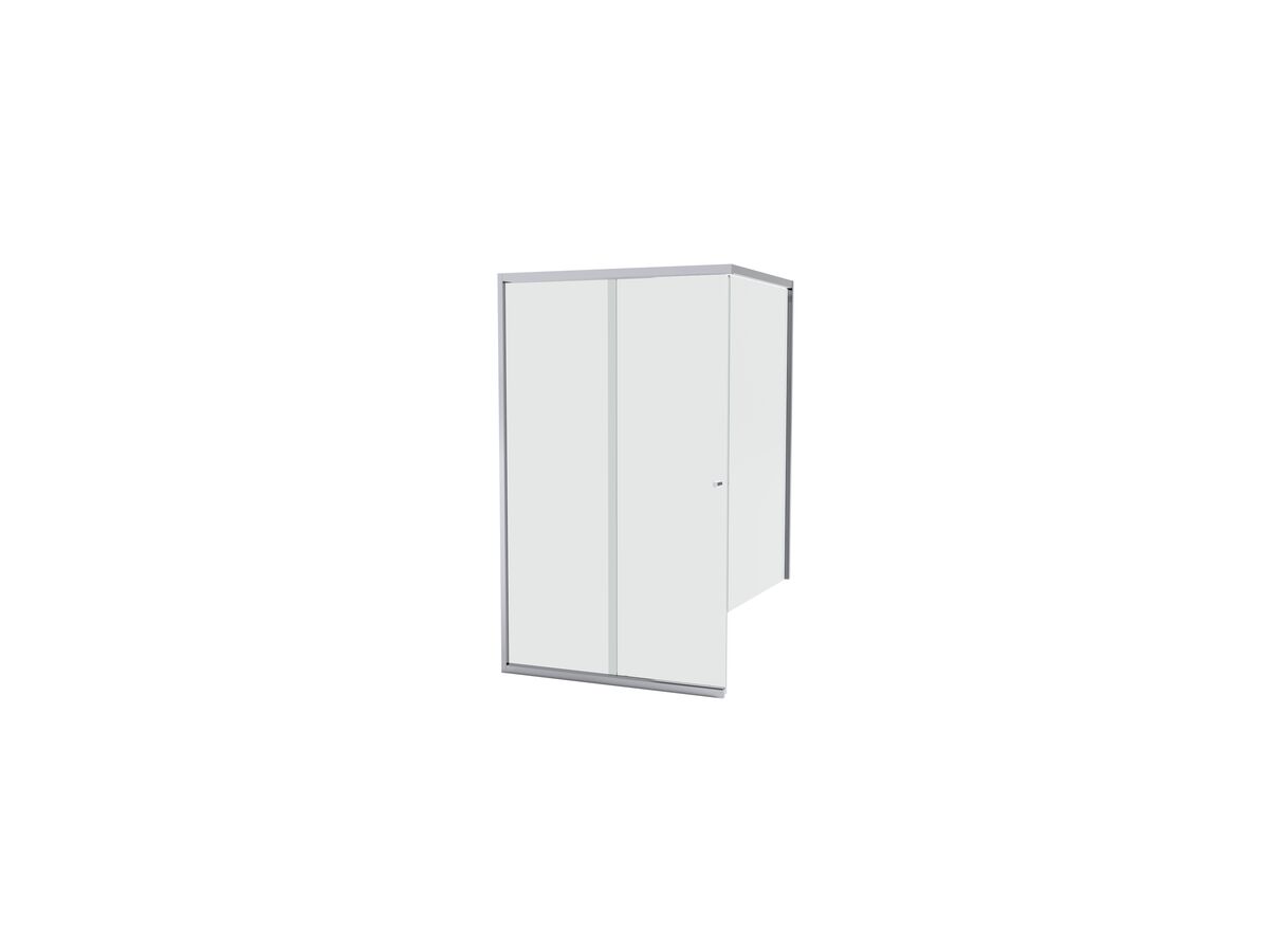 reece Creative Glass Semi-Frameless Front & Half Return 2000 x Front 1100-1300 x Return 800-1000 Shower Screen Polished Silver Hardware with sliding door