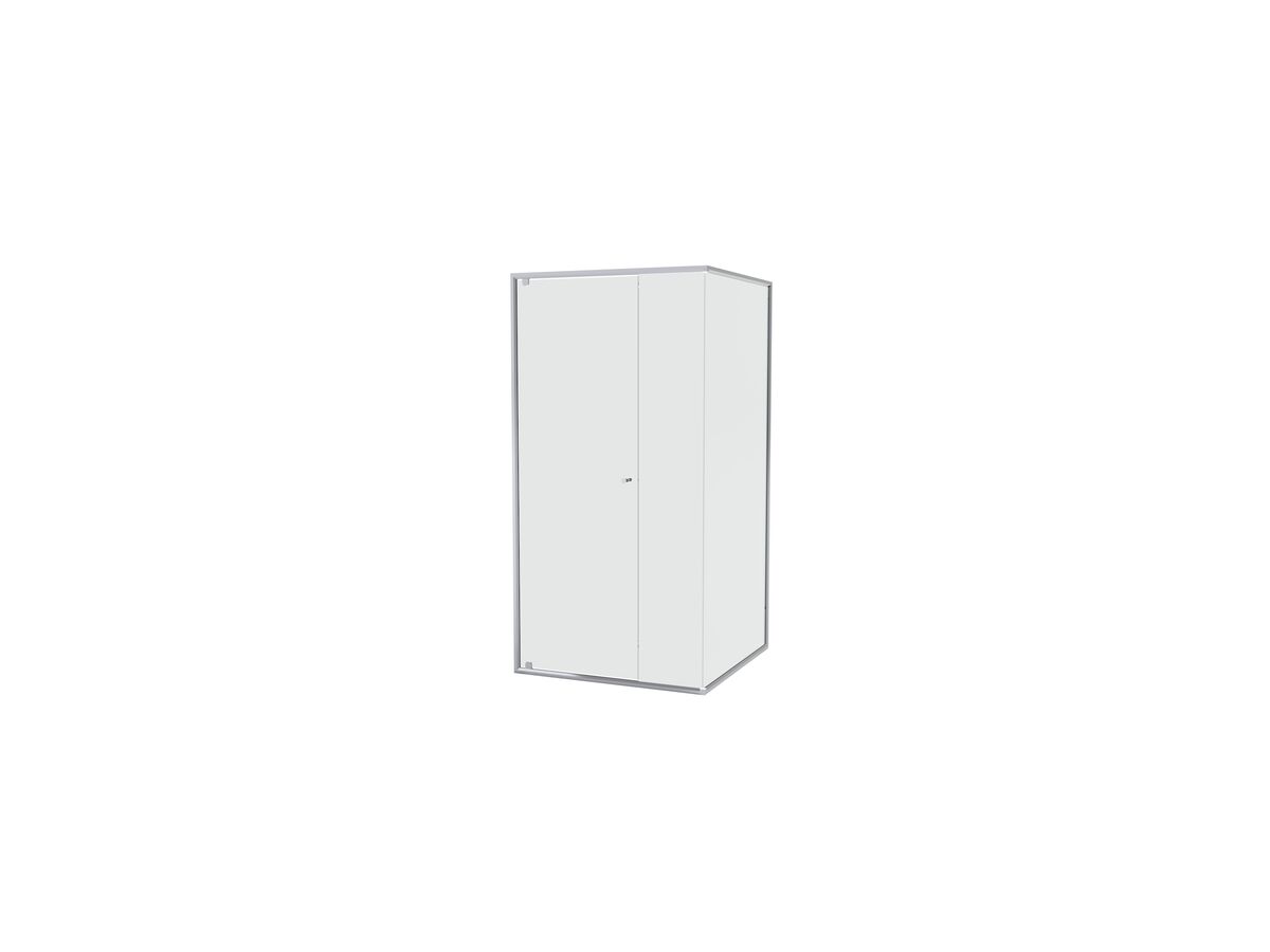 reece Creative Glass Semi-Frameless Front & Return 2000 x Front 700-900 x Return 800-1000 Shower Screen Polished Silver Hardware with pivot door