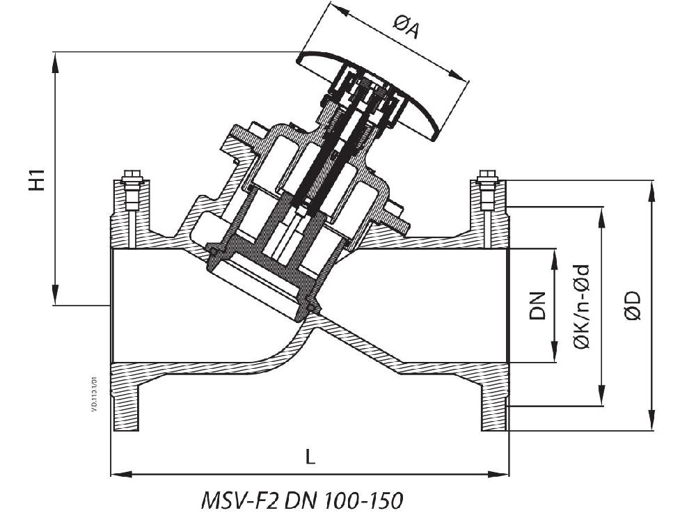 Reece Danfoss Leno Manaul Balancing Valve MSV-F2 DN 125 003Z1065