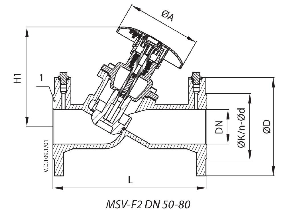 Reece Danfoss Leno Manaul Balancing Valve MSV-F2 DN 80 003Z1063