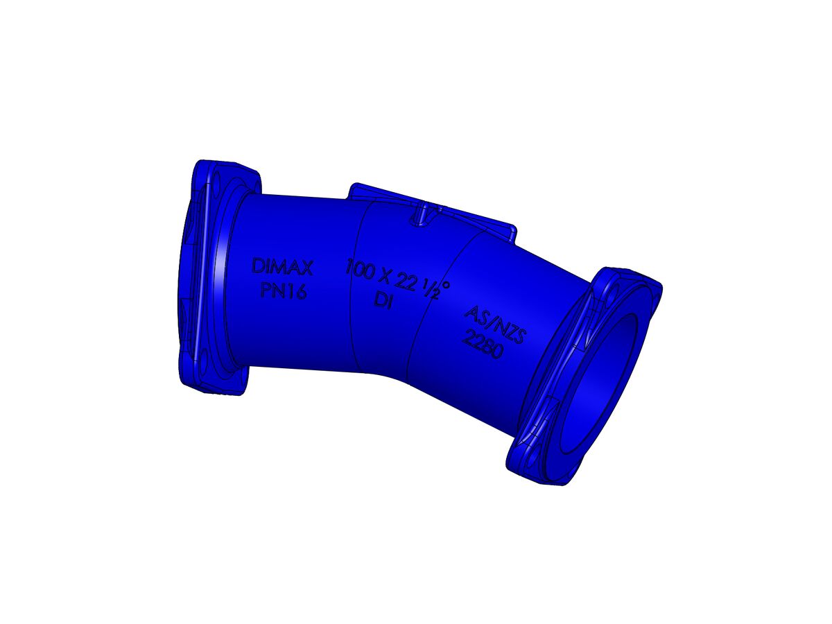 reece Dimax Bend Flanged PN16 B5 100mm x 22.5 Degree