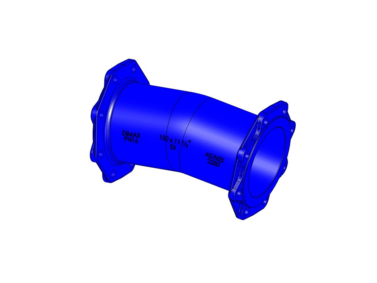 reece Dimax Bend Flanged PN16 B5 150mm x 11.25 Degree