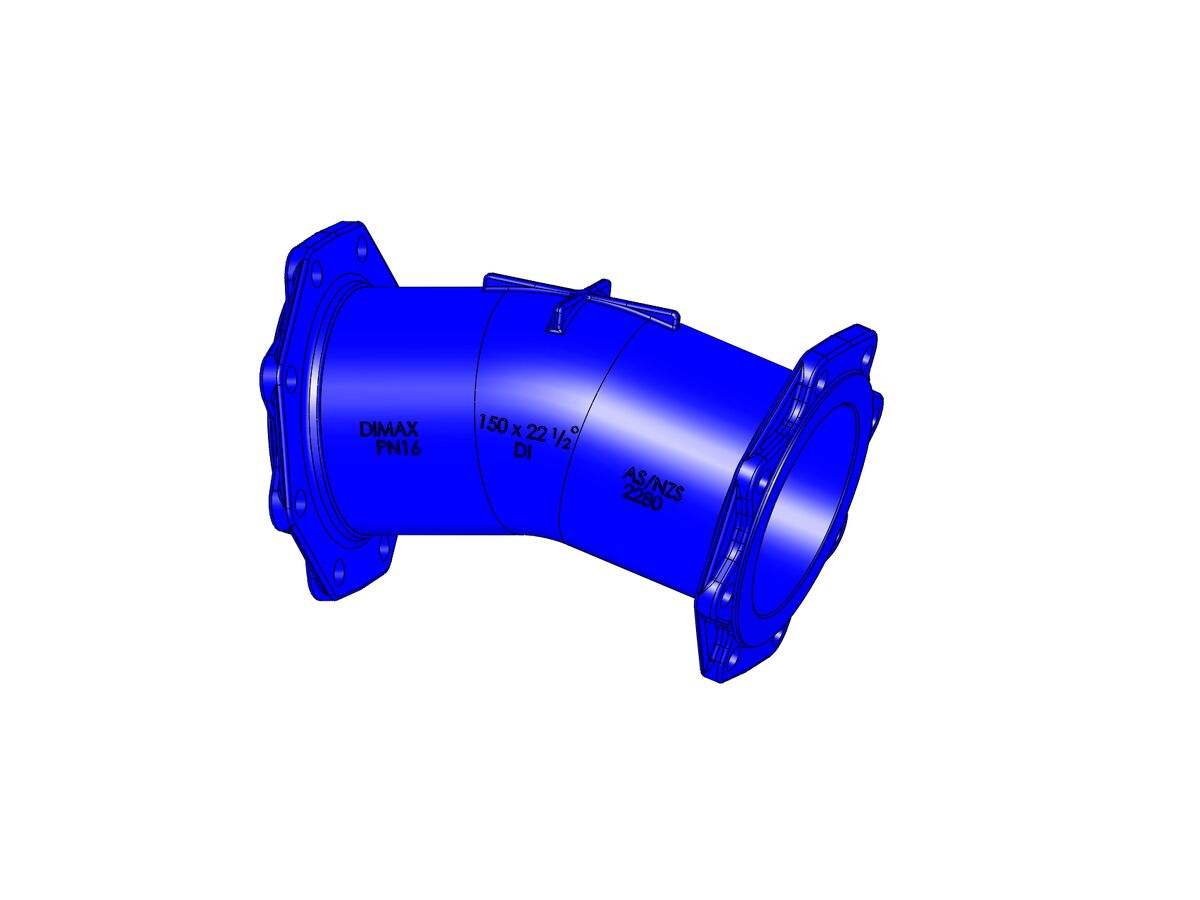 reece Dimax Bend Flanged PN16 B5 150mm x 22.5 Degree