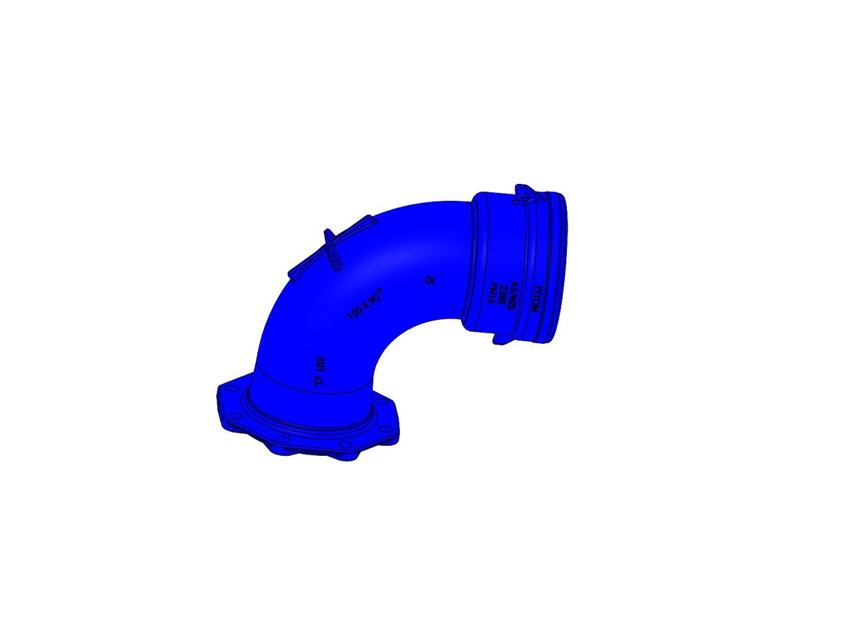 reece Dimax Bend Socket - Flange PN16 B5 150mm x 90 Degree
