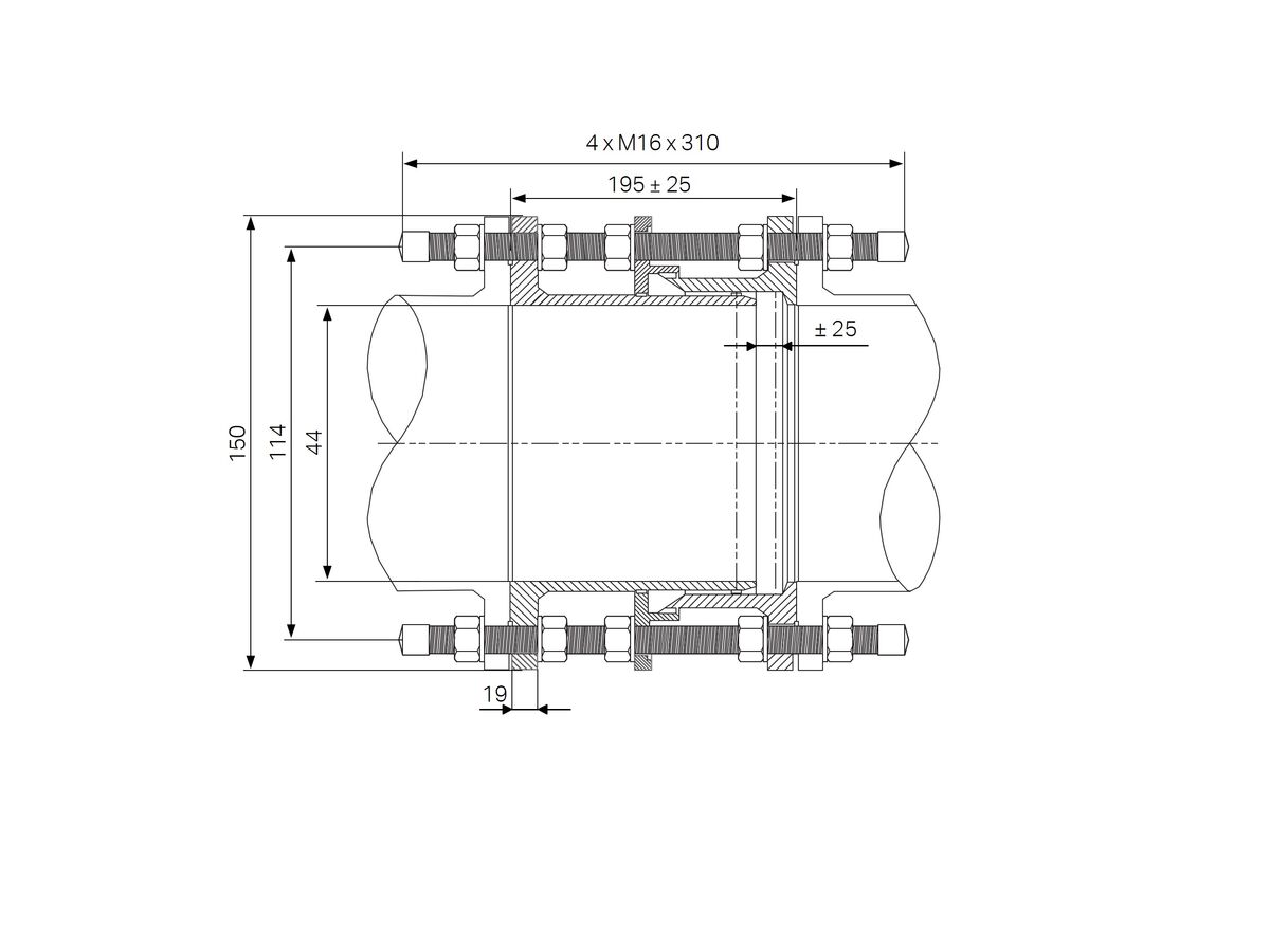 Reece Dimax Dismantling Joint Thrust Stainless Steel B5 PN16 FC 50mm