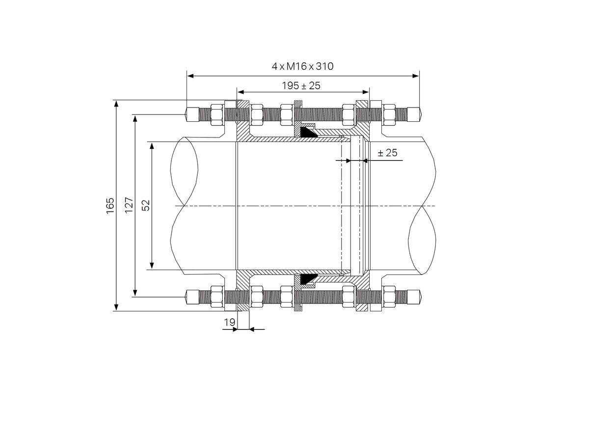 Reece Dimax Dismantling Joint Thrust Stainless Steel B5 PN16 FC 65mm