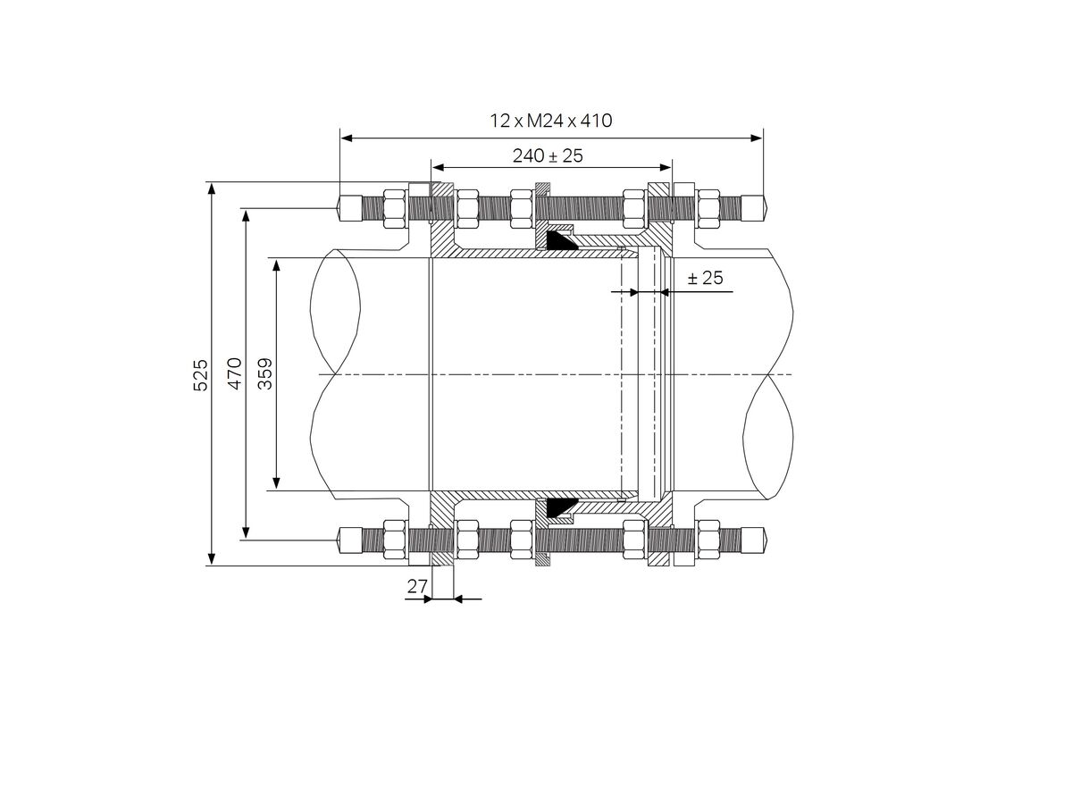 Reece Dimax Dismantling Joint Thrust Stainless Steel B5 PN16 FC 350 Mm