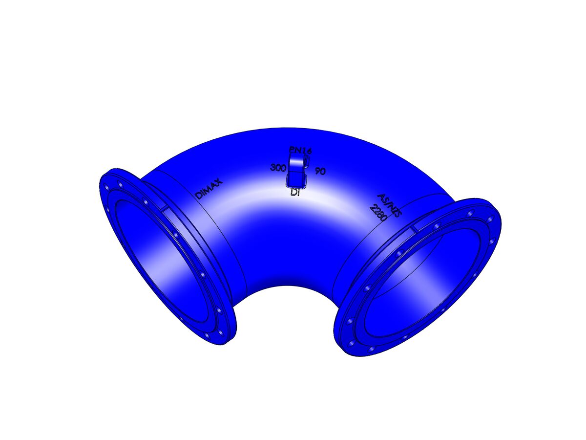 reece Dimax Ductile Iron Bend (Flange x Flange) PN16 B5 300mm x 90 Degrees
