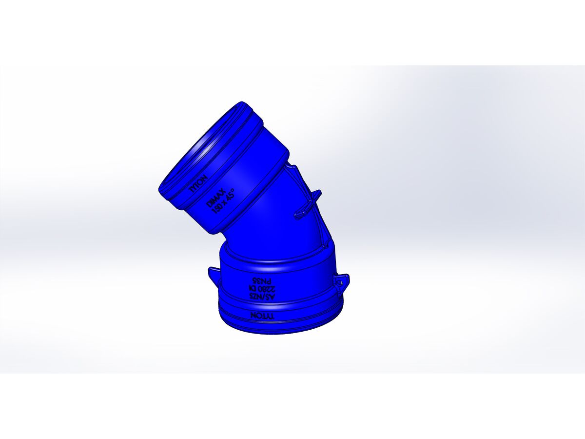 reece Dimax Ductile Iron Bend (Socket x Socket) PN35 150mm x 45 Degrees