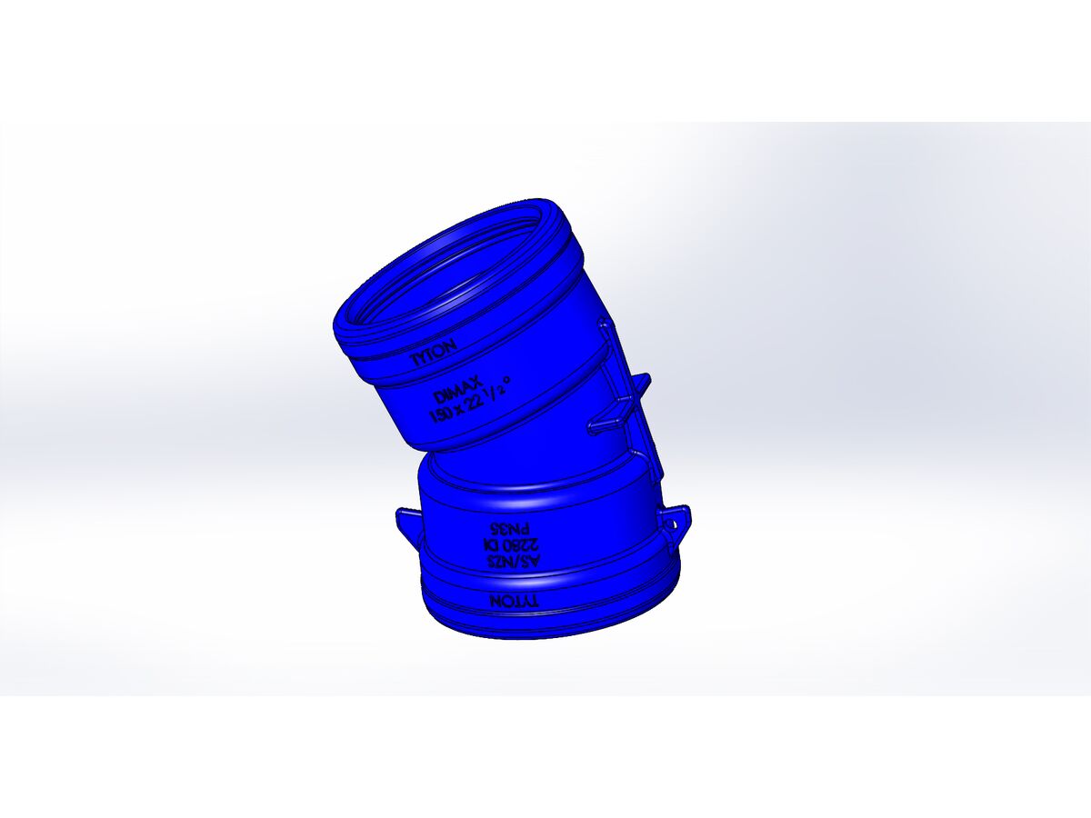 reece Dimax Ductile Iron Bend (Socket x Socket) PN35 150mm x 22.5 Degrees