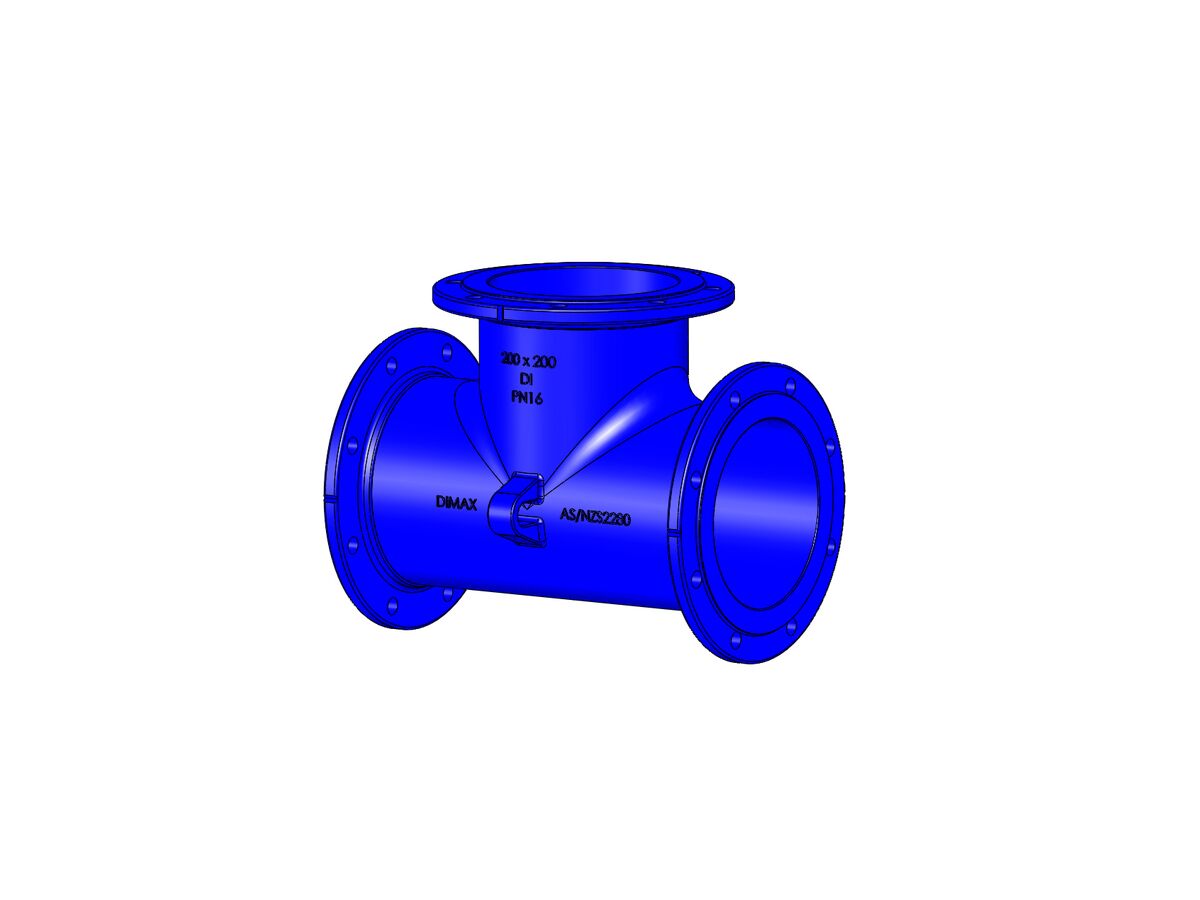 reece Dimax Ductile Iron Tee (Flange x Flange x Flange) PN16 B5 200mm x 200mm